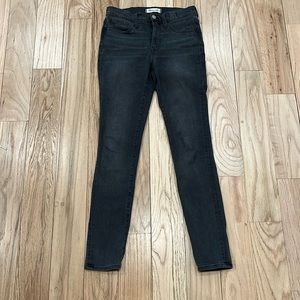 Madewell skinny jeans in black/grey with stretch size 25